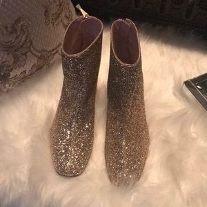 Kate Spade Gold Glitter Booties